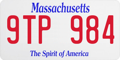 MA license plate 9TP984