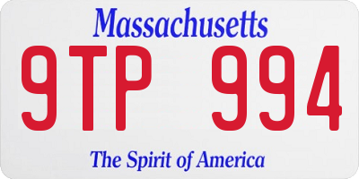 MA license plate 9TP994