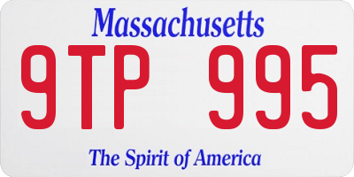 MA license plate 9TP995