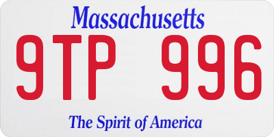 MA license plate 9TP996