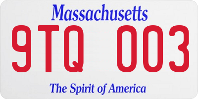 MA license plate 9TQ003