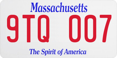 MA license plate 9TQ007