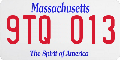 MA license plate 9TQ013
