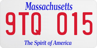 MA license plate 9TQ015