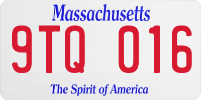 MA license plate 9TQ016