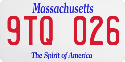 MA license plate 9TQ026