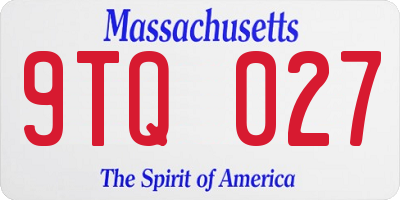 MA license plate 9TQ027