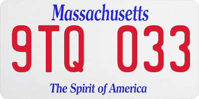 MA license plate 9TQ033
