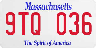 MA license plate 9TQ036