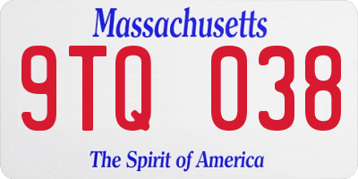 MA license plate 9TQ038