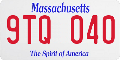 MA license plate 9TQ040
