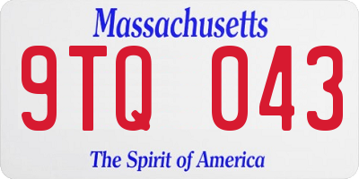 MA license plate 9TQ043