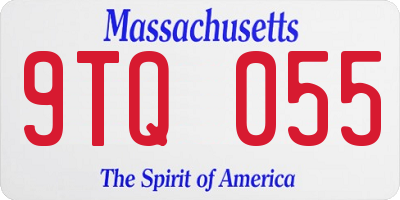 MA license plate 9TQ055