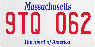 MA license plate 9TQ062