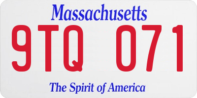 MA license plate 9TQ071