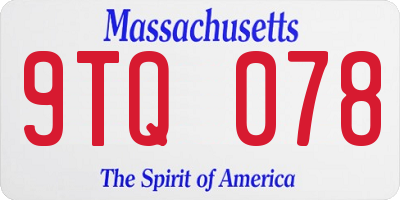 MA license plate 9TQ078