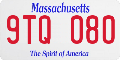 MA license plate 9TQ080