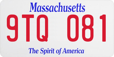 MA license plate 9TQ081