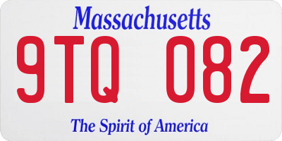 MA license plate 9TQ082
