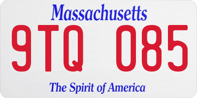 MA license plate 9TQ085