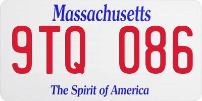 MA license plate 9TQ086