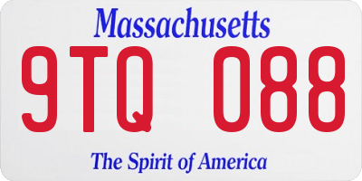 MA license plate 9TQ088