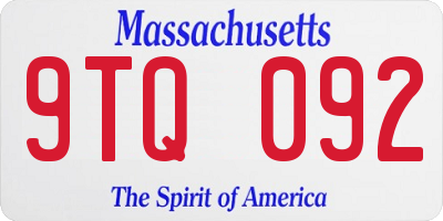 MA license plate 9TQ092