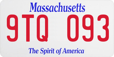 MA license plate 9TQ093