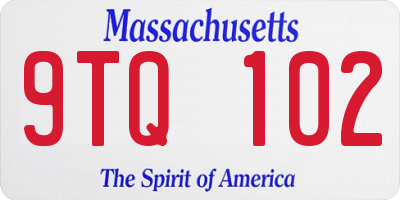MA license plate 9TQ102