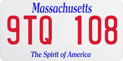 MA license plate 9TQ108