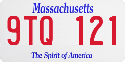 MA license plate 9TQ121