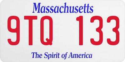 MA license plate 9TQ133