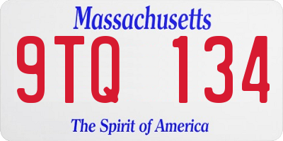MA license plate 9TQ134