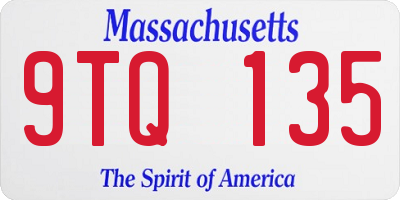 MA license plate 9TQ135