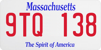 MA license plate 9TQ138