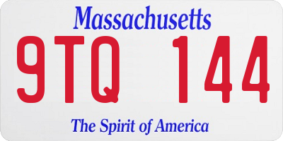 MA license plate 9TQ144