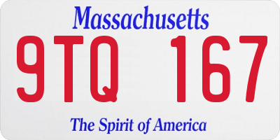 MA license plate 9TQ167