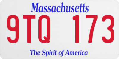 MA license plate 9TQ173