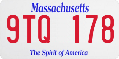 MA license plate 9TQ178