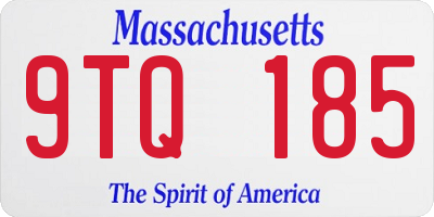 MA license plate 9TQ185