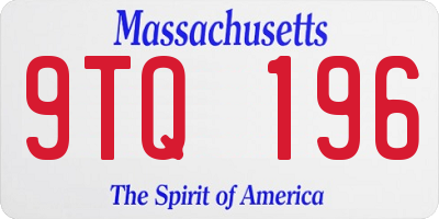 MA license plate 9TQ196