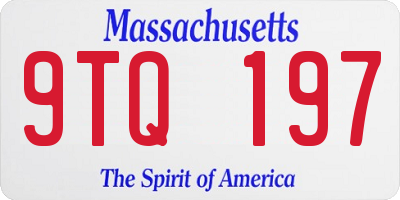 MA license plate 9TQ197