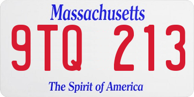 MA license plate 9TQ213