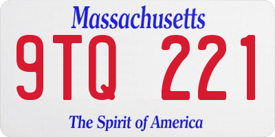 MA license plate 9TQ221