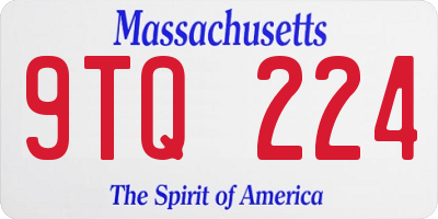 MA license plate 9TQ224