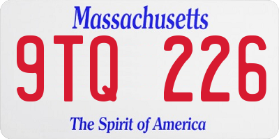 MA license plate 9TQ226