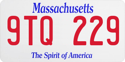 MA license plate 9TQ229