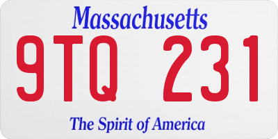 MA license plate 9TQ231