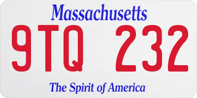 MA license plate 9TQ232