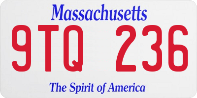 MA license plate 9TQ236